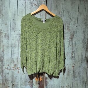 Dressbarn Olive Green Knit Poncho